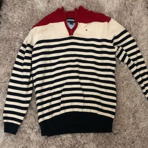 Tommy Hilfiger Sweater Red Blue & White Stripes